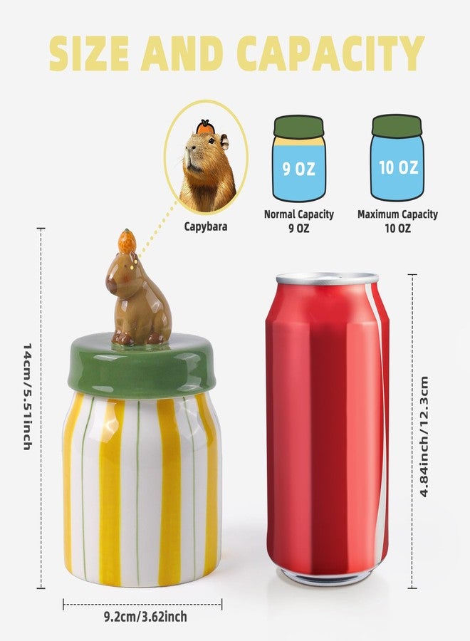 DIF DECO Capybara Cookie Jars for Kitchen Counter Decorative,Unique Ceramic Food Storage with Airtight Lid, Sugar Canisters for Office, Containers for Tea, Ground Coffee, Nuts, Beans, Spices, Cereal - Image 2